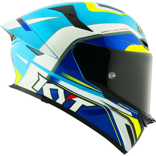 KYT TT REVO FULL FACE MOTORCYCLE ROAD HELMET < GRAND PRIX WHITE BLUE >