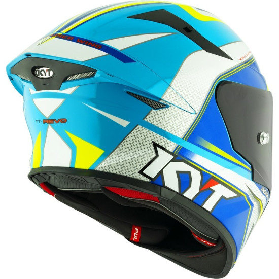 KYT TT REVO FULL FACE MOTORCYCLE ROAD HELMET < GRAND PRIX WHITE BLUE >