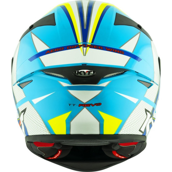 KYT TT REVO FULL FACE MOTORCYCLE ROAD HELMET < GRAND PRIX WHITE BLUE >