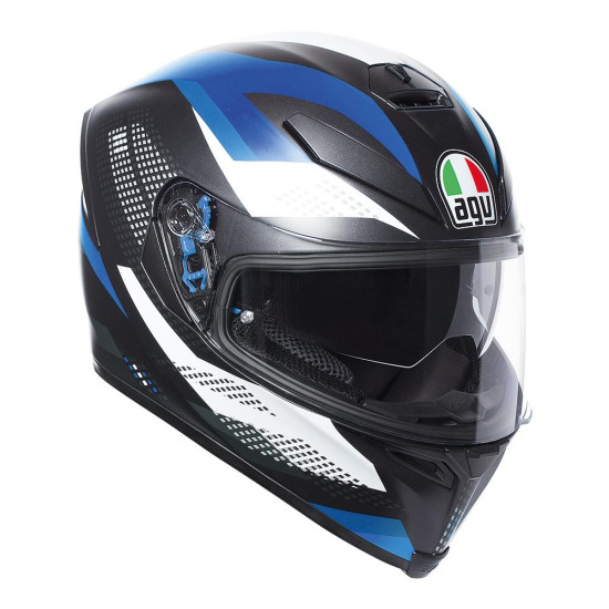 AGV - K5 S "MARBLE MATT BLACK / WHITE / BLUE" HELMET