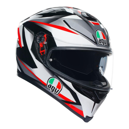 AGV - K5 S "PLASMA WHITE / BLACK / RED" HELMET