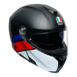 AGV - SPORTMODULAR "LAYER CARBON / RED / BLUE" TOURING FLIP UP OPEN MOTORCYCLE HELMET