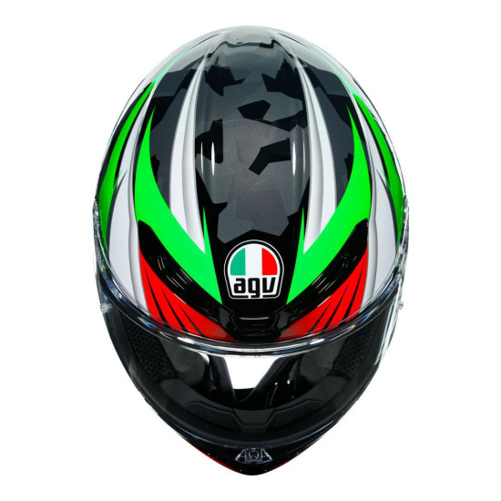 AGV - K6 "EXCITE - MATT CAMO ITALY GREEN WHITE RED" HELMET