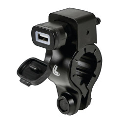 LAMPA HANDLEBAR BAR MOUNT USB CHARGER < FOR YOUR MOTORCYCLE OR SCOOTER > - 12/24Volt