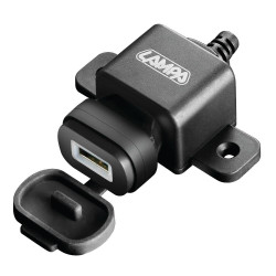 LAMPA FIXED USB CHARGER AND BASE < FOR YOUR MOTORCYCLE OR SCOOTER > - 12/24Volt