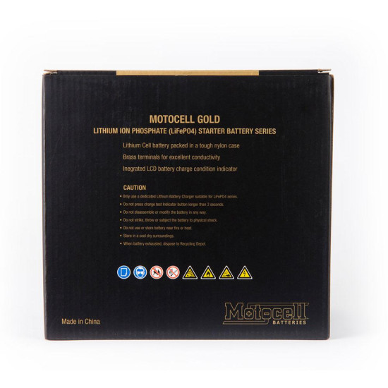 MOTOCELL - LITHIUM MOTORCYCLE BATTERY GOLD - MLG30L 96WH LIFEPO4 BATTERY