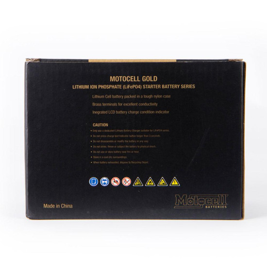 MOTOCELL - LITHIUM MOTORCYCLE BATTERY GOLD - MLG14BL 48WH LIFEPO4 BATTERY