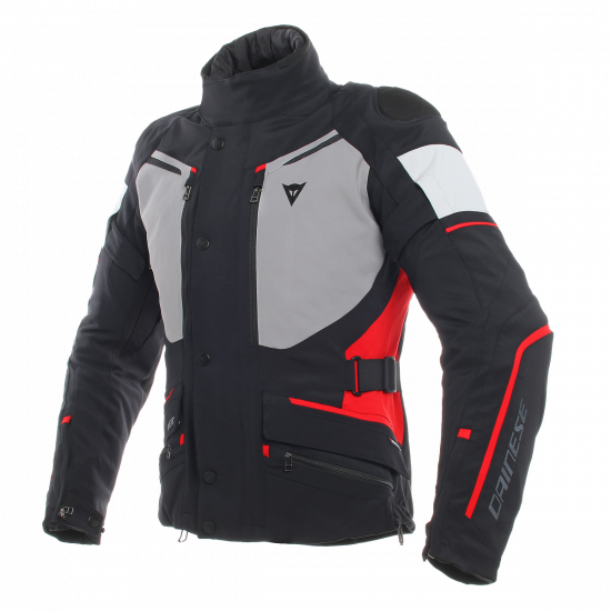 DAINESE CARVE MASTER 2 GORE-TEX® JACKET < BLACK / FROST-GREY GRAY / RED > WATERPROOF