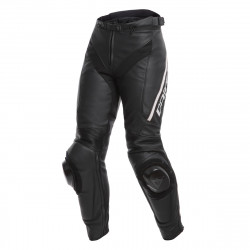 DAINESE DELTA 3 LADY LEATHER TRACK RACE PANT *BLACK/BLACK/WHITE* WOMANS