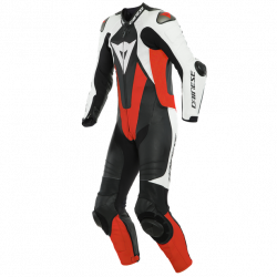 DAINESE LAGUNA SECA 5 1 PIECE PERFORATED LEATHER RACE SUIT < BLACK WHITE FLURO RED >