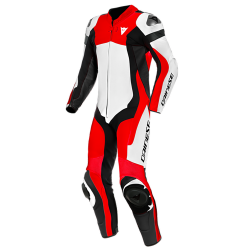 DAINESE ASSEN 2 1 PIECE PERFORATED LEATHER RACE SUIT < BLACK LAVA RED BLACK >