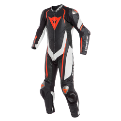 DAINESE KYALAMI 1 PIECE PERFORATED LEATHER RACE SUIT < BLACK WHITE FLURO RED >
