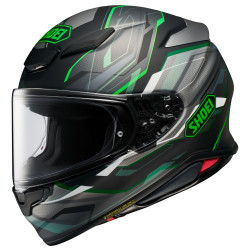 SHOEI NXR2 - < CAPRICCIO TC-4 BLACK GREEN WHITE > MOTORCYCLE ROAD RACE HELMET