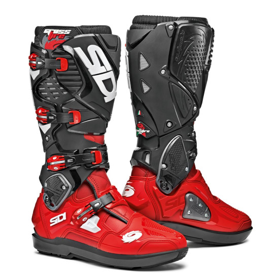SIDI - CROSSFIRE 3 SRS OFF ROAD MX MOTOCROSS ENDURO MOTORCYCLE BOOTS < RED RED BLACK >
