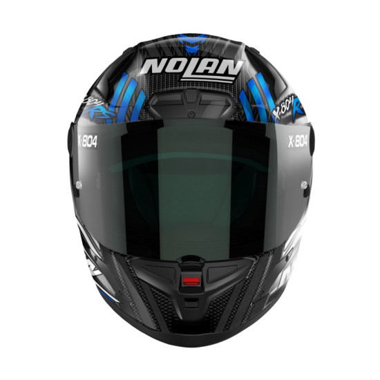 NOLAN X-LITE X-804RS ULTRA CARBON "SPECTRE CARBON BLUE CHROME" ROAD RACE HELMET