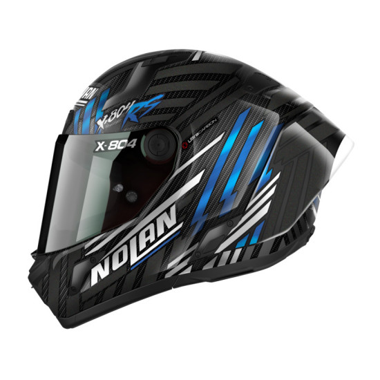 NOLAN X-LITE X-804RS ULTRA CARBON "SPECTRE CARBON BLUE CHROME" ROAD RACE HELMET