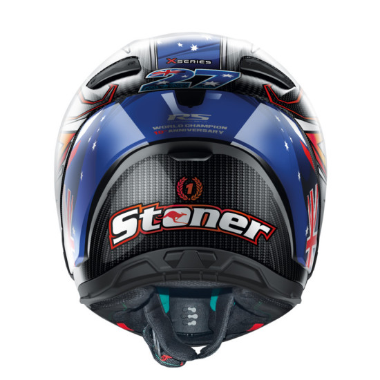 NOLAN X-LITE X-804RS ULTRA CARBON "CASEY STONER 27 AUSTRALIA CARBON BLUE WHITE RED REPLICA" ROAD RACE HELMET