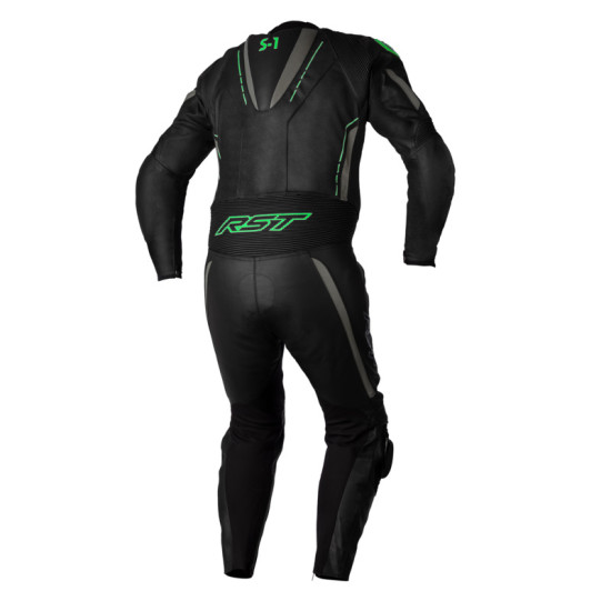RST S-1 (S1) 1 PIECE LEATHER RACE SUIT < BLACK GREY NEON GREEN >
