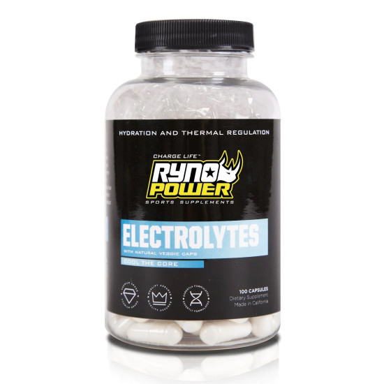 Ryno Power - ELECTROLYTES Electrolyte Supplement | 50 Servings (100 Capsules)