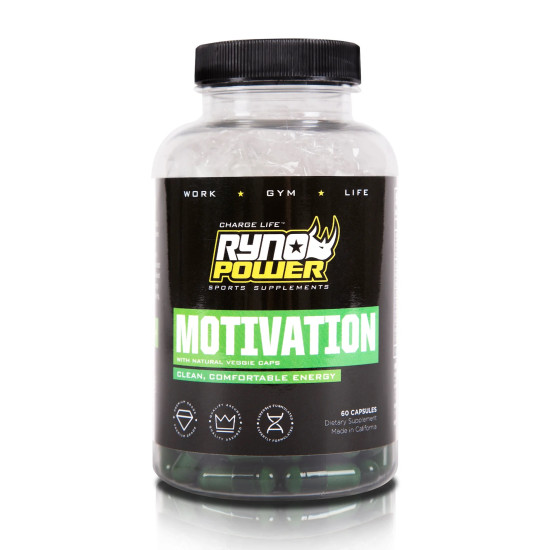 Ryno Power - MOTIVATION Pre-Workout Focus Energy Supplement | 30 Servings (60 Capsules)