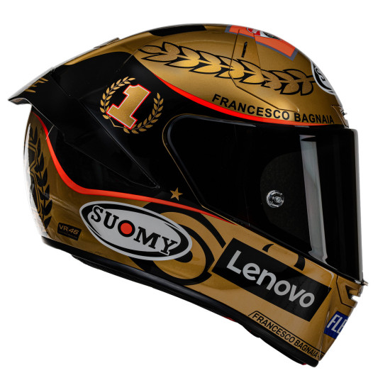 SUOMY SR-GP RACING - FRANCESCO “PECCO” BAGNAIA < GOLD LIMITED EDITION > WORLD CHAMPION HELMET 2021 NUMBER 1084 of 1163 WORLD WIDE