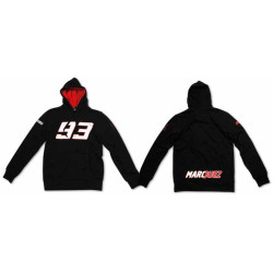 MARC MARQUEZ - NUMBER 93 HOODIE SWEATSHIRT *93* BLACK MM93 OFFICIAL MERCHANDISE