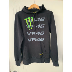 VALENTINO ROSSI SWEATSHIRT / JUMPER BLACK GREEN "MONSTER ENERGY HOODY HOODIE FLEECE" OFFICIAL VR46 MERCHANDISE 