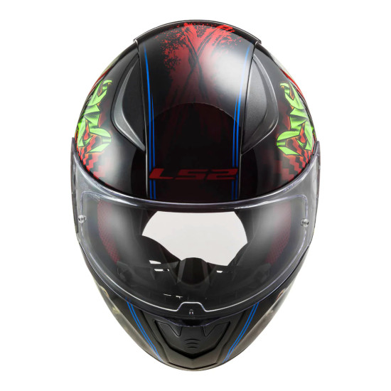 LS2 FF353 - Rapid II Happy Dreams Scary Clown Face Helmet Helmet < Black / Red / Green - GLOW IN THE DARK > MOTORCYCLE ROAD HELMET SIZES: XS S M L XL 2XL 3XL - ECE22.06