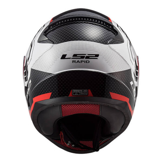 LS2 FF353 - Rapid Helmet < White / Black / Red > MOTORCYCLE ROAD HELMET - LAST SIZE LEFT IS XS