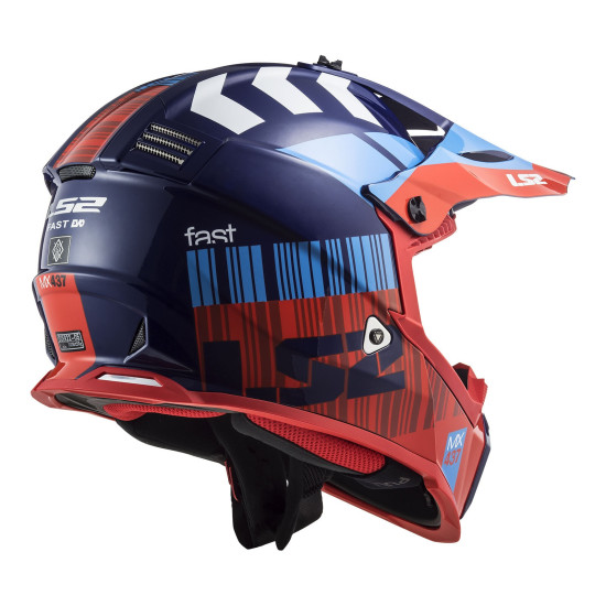 LS2 MX437 - FAST EVO ROAR HELMET < RED / BLUE / PURPLE > MX OFF ROAD DIRT BIKE MOTORCYCLE HELMET