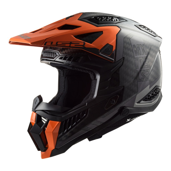 LS2 MX703 - CARBON X FORCE VICTORY < MATTE CARBON / TITANIUM / KTM ORANGE 06 > MX OFF ROAD DIRT BIKE MOTORCYCLE HELMET