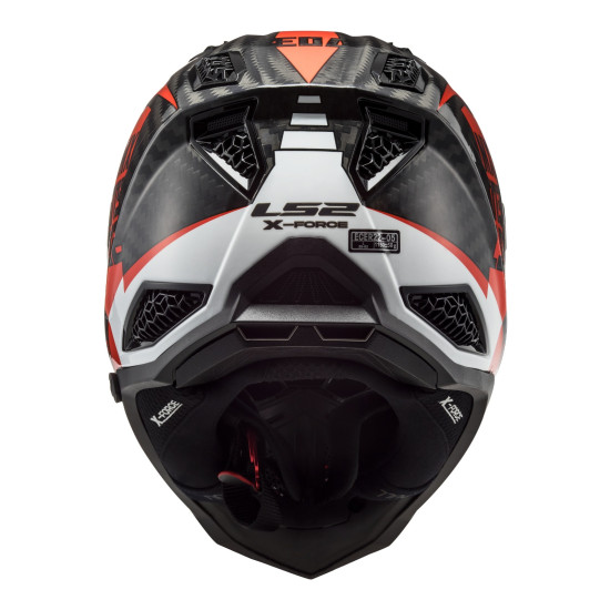 LS2 MX703 - CARBON X FORCE VICTORY < MATTE CARBON / RED / WHITE > MX OFF ROAD DIRT BIKE MOTORCYCLE HELMET