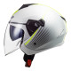 LS2 OF573 - TWISTER II OPEN FACE SCOOTER HELMET < WHITE / SILVER / FLURO YELLOW > MOTORCYCLE ROAD HELMET