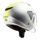 LS2 OF573 - TWISTER II OPEN FACE SCOOTER HELMET < WHITE / SILVER / FLURO YELLOW > MOTORCYCLE ROAD HELMET