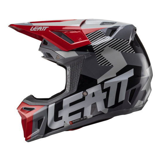 LEATT - HELMET KIT MOTO 8.5 COMPOSITE < WITH FREE LEATT 5.5 VELOCITY GOGGLES! > FORGE RED GREY BLACK WHITE OFF ROAD MX MOTOCROSS