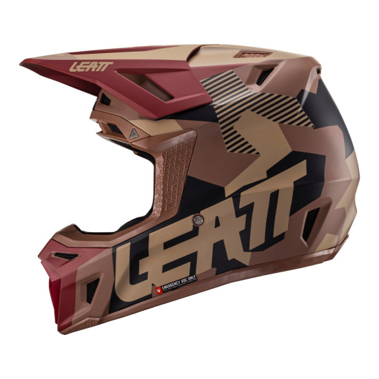 LEATT - HELMET KIT MOTO 8.5 COMPOSITE < WITH FREE LEATT 5.5 VELOCITY GOGGLES! > RUBYSTONE BROWN GOLD RED OFF ROAD MX MOTOCROSS