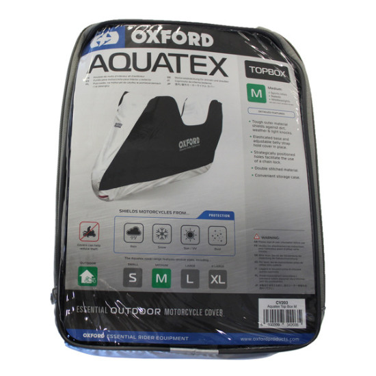OXFORD - MOTORCYCLE / SCOOTER AQUATEX COVER < WITH TOP BOX > MEDIUM