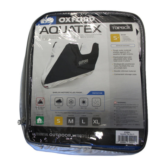 OXFORD - MOTORCYCLE / SCOOTER AQUATEX COVER < WITH TOP BOX > SMALL