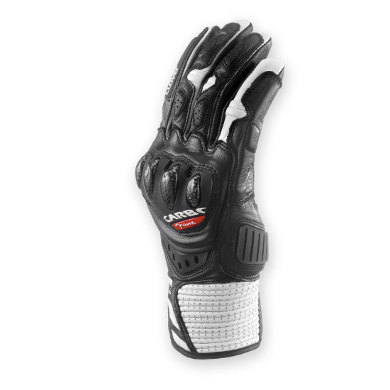 CLOVER RSC-3 Short Leather Carbon Sport Gloves (Black White)