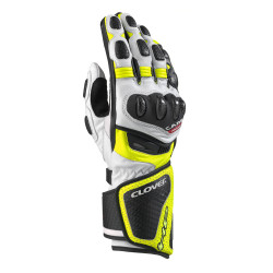 CLOVER RS-8 Kangaroo Leather Race Track Gloves (Fluro Yellow)