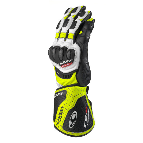 CLOVER RS-8 Kangaroo Leather Race Track Gloves (Fluro Yellow)