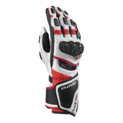 CLOVER RS-8 Kangaroo Leather Race Track Gloves (Red White)