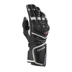 CLOVER RS-8 Kangaroo Leather Race Track Gloves (Black White)