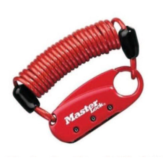 HELMET LOCK - COMBINATION CABLE < RED >