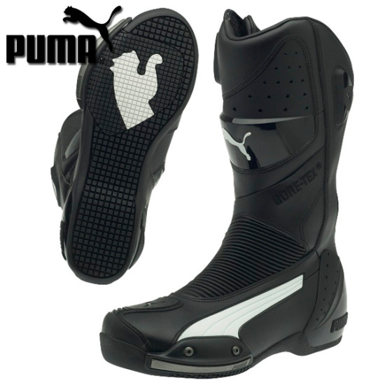 PUMA DESMO V.3 * G.T.X. * WATERPROOF MOTORCYCLE BOOTS Black / White