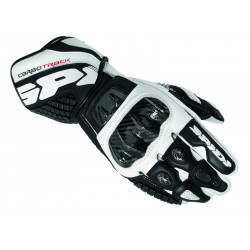 SPIDI - CARBO TRACK LEATHER MOTORCYCLE RACE GLOVES - WHITE / BLACK