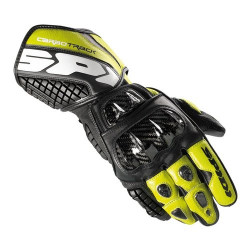 SPIDI - CARBO TRACK LEATHER MOTORCYCLE RACE GLOVES - FLURO YELLOW